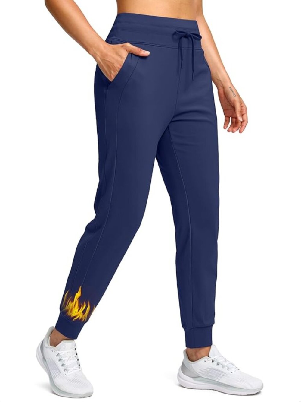 Soothfeel Women's Fleece Lined Joggers (large, navy)